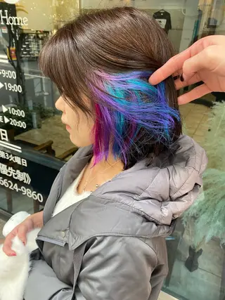 ミディアム カラー 西田辺/ タカスナオヤのヘアスタイル