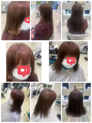 ミディアム タカハシ リナのヘアスタイル