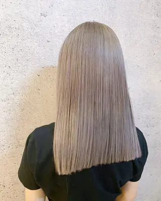 セミロング カラー 久保 敏之のヘアスタイル