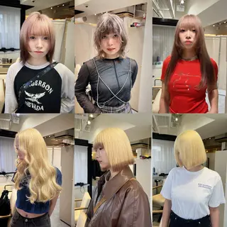 セミロング デザイン🥇複雑履歴 ハイトーン特化のヘアスタイル