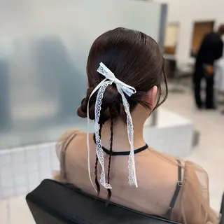 セミロング カラー ヘアアレンジ 縮毛矯正+モテカラー 🎀✨mihoのヘアスタイル