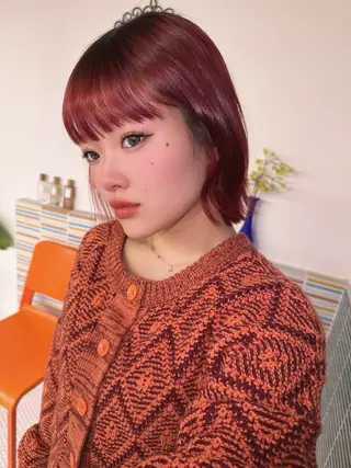 セミロング カラー特化/ブリーチ 梅田中崎町/あかりのヘアスタイル