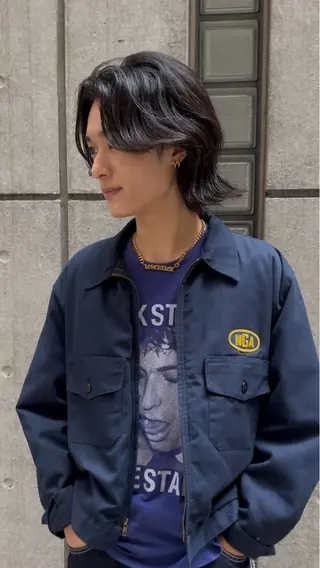 ミディアム メンズ 渋谷/メンズパーマ/ ミディアム/田代昂平のヘアスタイル