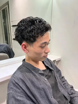 ショート パーマ メンズ アイブロウ 京都駅メンズカット/ パーマ/Keigoのヘアスタイル