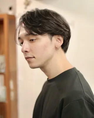 ショート パーマ メンズ 木村陸弥 似合わせ 透明感カラー🌿のヘアスタイル