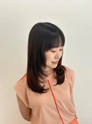 ミディアム カラー ヘアアレンジ ブリーチなし/レイヤ ー特化🌈Tommyのヘアスタイル