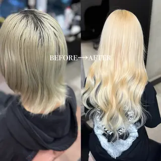 ロング カラー 大阪 梅田/ ハイトーン/エクステのヘアスタイル