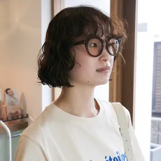 ショート パーマ ミディアムパーマ /癖毛パーマのヘアスタイル