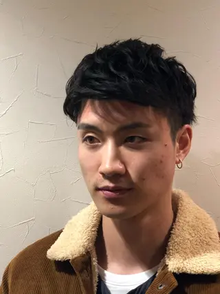 ショート パーマ hiroginza新橋銀座口店モデル専用所属・岩間 佳祐のヘアスタイル