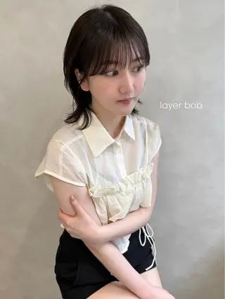 ショート rina/顔周り特化 柔らかいカラーのヘアスタイル