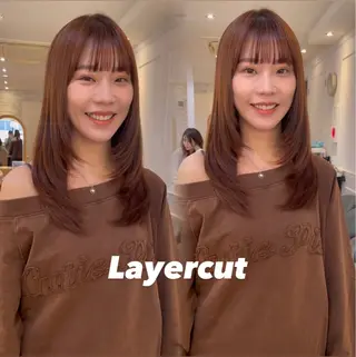 ロング ちのレイヤー/ハッ シュカット🌷💝のヘアスタイル