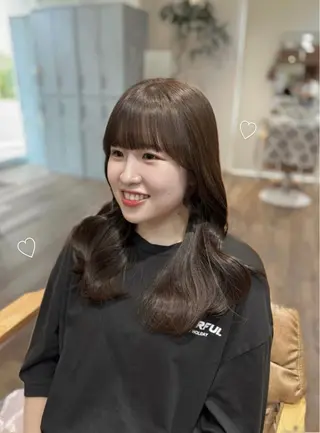 セミロング 顔周りカット/ 似合わせ/momo/のヘアスタイル