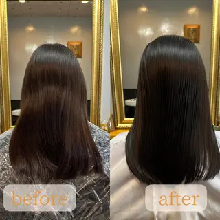 セミロング 渡辺俊介 暗髪カラー /美髪矯正/髪質改善のヘアスタイル