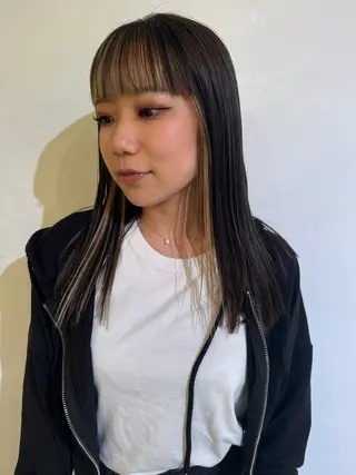 カラー ブリーチカラー🎀 韓国風/寺門美優のヘアスタイル