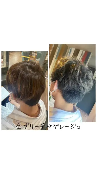 ショート カラー メンズ ハイライト/インナー /ブリーチ/レイヤーのヘアスタイル