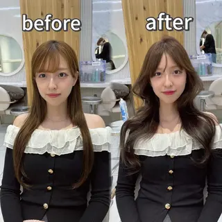 ロング 顔周り/透明感カラー /韓国ヘア/TAKUのヘアスタイル