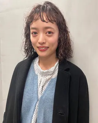 ミディアム カラー パーマ ヘアアレンジ メンズ キッズ ネイル マツエク・マツパ アイブロウ tatsumi/ボブ ウルフ/レイヤーのヘアスタイル