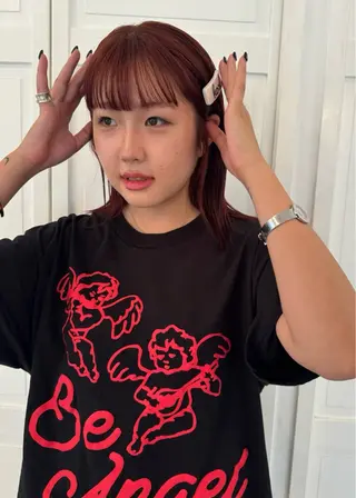 カラー ブリーチカラー🎀 韓国風/寺門美優のヘアスタイル