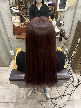 ロング カラー 艶髪/ハイトーン/ ヘアセット/モエノのヘアスタイル