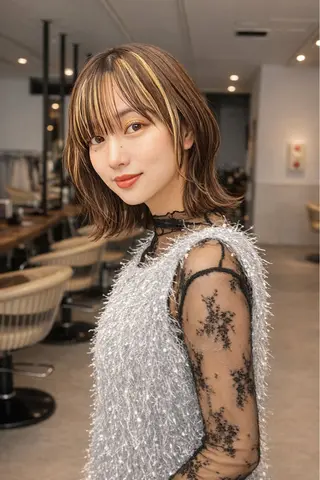 ミディアム ボブ/縮毛矯正/艶髪 /さのまなみのヘアスタイル