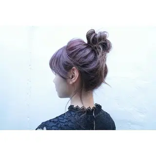 ヘアアレンジ Click所属・クニモトハルナ ボブ/柔らかカラーのヘアスタイル