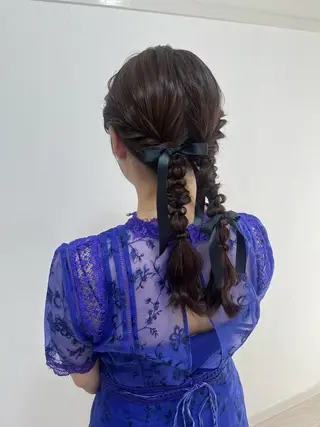 セミロング ヘアアレンジ ヘアセットサロン /上坪愛美のヘアスタイル