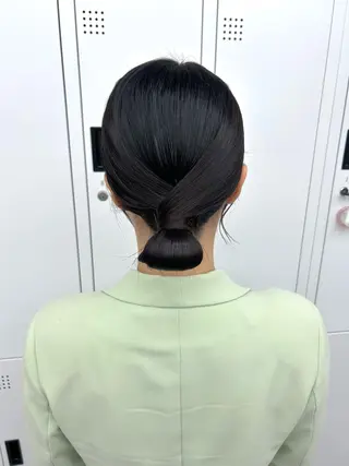 セミロング ヘアアレンジ ハイトーン👱‍♀️ エクステ/彩花のヘアスタイル