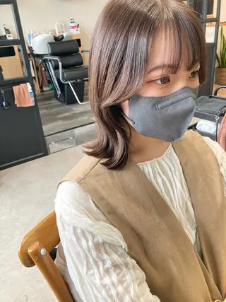ミディアム ✨色持ちの良い艶 カラー✨蟹江真世のヘアスタイル