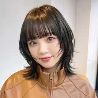 カラー ミディアム パーマ ヘアアレンジ ITbyALBUM 藤沢店のヘアスタイル