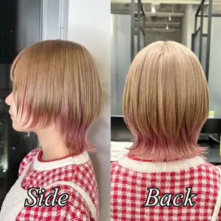 ショート カラー ヘアアレンジ ｲﾝﾅｰｶﾗｰ屋さん 🫧伊藤拓実のヘアスタイル