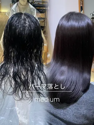 ミディアム パーマ 縮毛矯正/レイヤー /ひかるのヘアスタイル