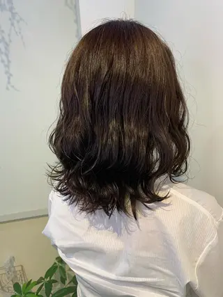 ミディアム カラー 透けるbrown カラー🎗♡yukaのヘアスタイル