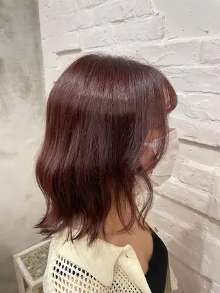 ミディアム カラー 【ピンク/韓国ヘア/ ヘアセット】亜海のヘアスタイル