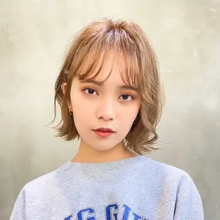 ミディアム カラー パーマ ヘアアレンジ ✂️ボブ特化 🌷喜美花のヘアスタイル