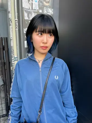 ミディアム カラー スパイラルパーマ 🌐hina⭐️のヘアスタイル