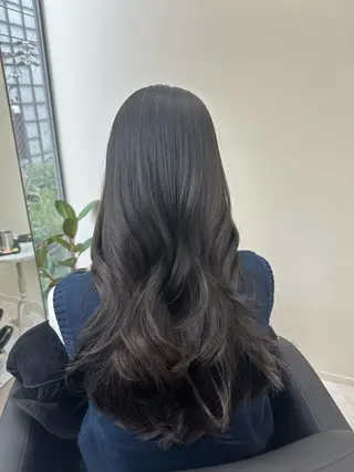 ロング カラー なんば/透明感カラー 韓国ヘア/田之上千尋のヘアスタイル