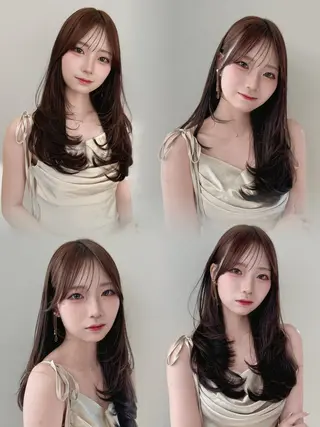 ロング カラー COA GINZA 空也/前髪/顔まわりのヘアスタイル