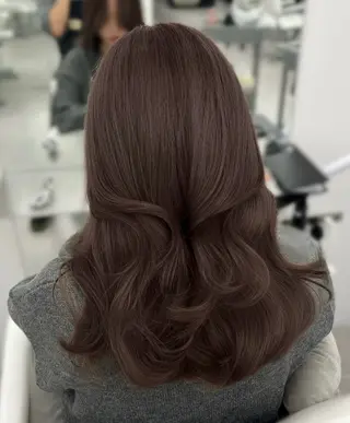 セミロング カラー 韓国ヘア/顔周り ヘアセット/加藤優里のヘアスタイル