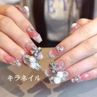 ネイル 🎀erika 長さだし💗モチ最高のネイルデザイン