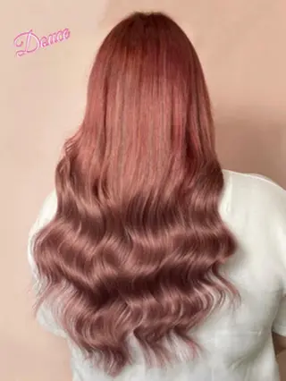 ロング カラー ヘアアレンジ チビ編み込みエクステ シールEXどぅ〜すのヘアスタイル