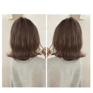 ミディアム カラー 京都大人女性ショート 徒歩1分/秋山のヘアスタイル