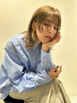 ミディアム Lond luce心斎橋【ロンドルーチェ】所属・❣️心斎橋髪質改善 鈴木佑弥❣️のヘアスタイル