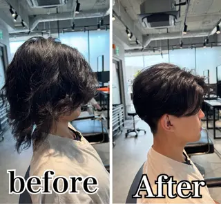 ミディアム 川畑 大地/波巻きパーマのヘアスタイル