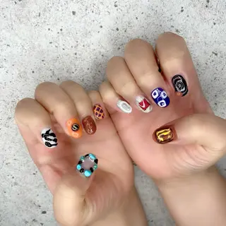 ミディアム カラー パーマ ヘアアレンジ メンズ キッズ ネイル マツエク・マツパ アイブロウ Salon Ｋのネイルデザイン