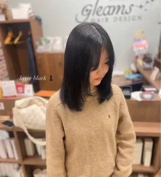 セミロング カラー シミズ カエデ🍁のヘアスタイル