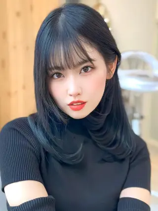 セミロング カラー 顔周り特化/韓国ヘア /レイヤー/吉野幸大のヘアスタイル