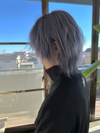 カラー メンズ 韓国系/ウルフ/ ブリーチ/常角友野のヘアスタイル