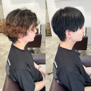 メンズ レイヤーカット 縮毛矯正◽️河野泰貴のヘアスタイル