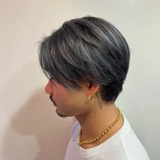 ミディアム カラー パーマ メンズ特化 美容師かずまのヘアスタイル