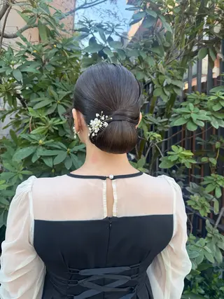 セミロング ヘアアレンジ 🎗️【ヘアセット 美眉】吉川玲🎗️のヘアスタイル